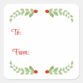 Holly Leaf Gift Label Stickers (Voorkant)