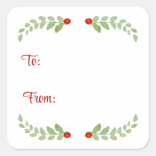 Holly Leaf Gift Label Stickers (Voorkant)