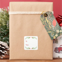 Holly Leaf Gift Label Stickers