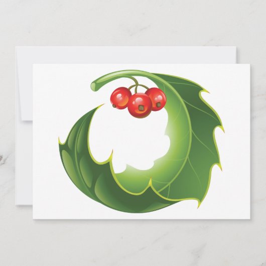 Holly Leaf Invitations Kaart (Voorkant)