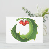 Holly Leaf Invitations Kaart (Staand voorkant)