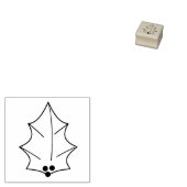 Holly Leaf met Berries Art Stamp Rubberstempel (Gestempeld)