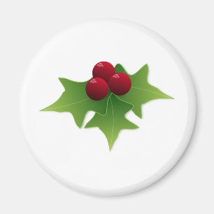 Holly Leaf met Berries Magneet