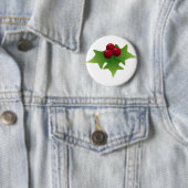 Holly Leaf met Berries Ronde Button 5,7 Cm (In situ)