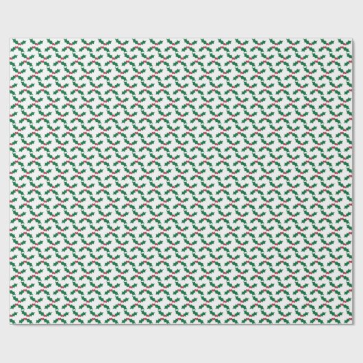Holly Leaf Pattern Wrapping Paper Cadeaupapier (Vlak)