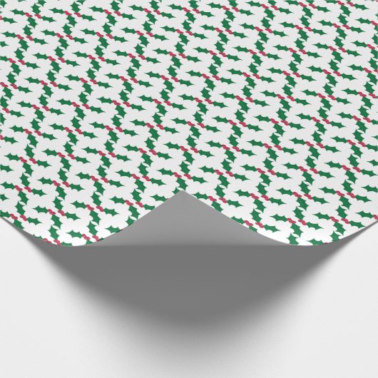 Holly Leaf Pattern Wrapping Paper Cadeaupapier (Hoek)