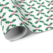 Holly Leaf Pattern Wrapping Paper Cadeaupapier (Rol Hoek)