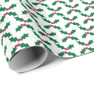Holly Leaf Pattern Wrapping Paper Cadeaupapier