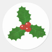 Holly Leaf Ronde Sticker (Voorkant)