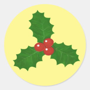 Holly Leaf Ronde Sticker