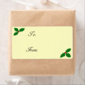 Holly Leaves and Berries Cadeau Label Label (Insitu)