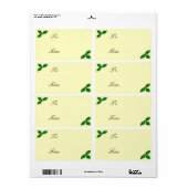 Holly Leaves and Berries Cadeau Label Label (Full Sheet)