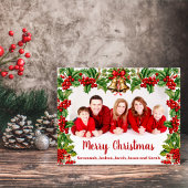 Holly Leaves and Berries Custom Foto Acryl Teken Acryl Bord