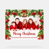 Holly Leaves and Berries Custom Foto Acryl Teken Acryl Bord (Voorkant)