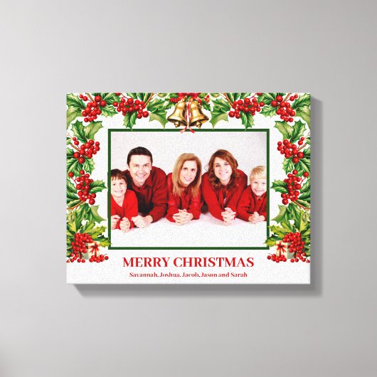 Holly Leaves and Berries Custom Photo Print (Voorkant)