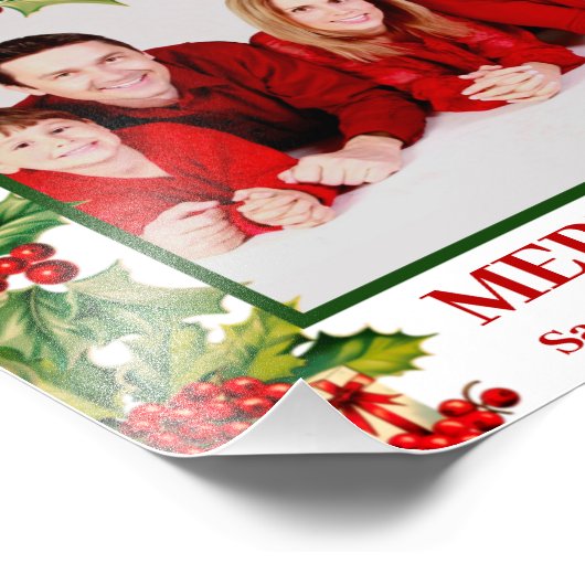 Holly Leaves and Berries Custom Photo Print Foto Afdruk (Hoek)