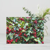 Holly leaves and Berries Feestdagenkaart (Staand voorkant)