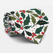 Holly Leaves And Stars Retro Modern Background  Stropdas (Opgerold)