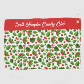 Holly Leaves & Berries Golf Handdoek Aangepaste Cl (Horizontaal)