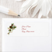 Holly Leaves & Berries Kerstlabel Etiket (Insitu)