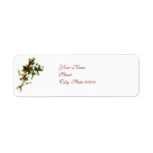  Holly Leaves & Berries Kerstlabel Etiket (Voorkant)