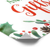 Holly Leaves Berry | Kaarten en weddenschappen Poster (Hoek)