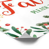 Holly Leaves Berry kerst | Favors Weddenschap Poster (Hoek)