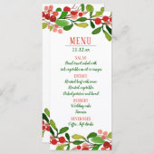 Holly Leaves Berry kerst | Menu Weddenschappen (Voorkant / Achterkant)