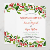 Holly Leaves Berry kerst | Weddenschap Kaart (Voorkant / Achterkant)