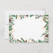 Holly Leaves Berry kerst | Weddenschap RSVP (Achterkant)