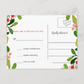 Holly Leaves Berry kerst | Weddenschap RSVP Uitnodiging Briefkaart (Achterkant)