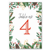 Holly Leaves Berry Kersthuwelijk Kaart (Achterkant)