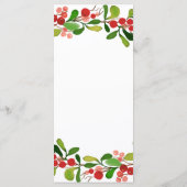 Holly Leaves Berry Kerstmis | Trouwmenu Menu (Achterkant)