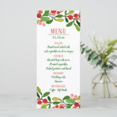 Holly Leaves Berry Kerstmis | Trouwmenu Menu (Staand voorkant)