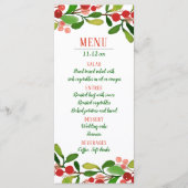 Holly Leaves Bes Kerstmis | Trouwmenu Menu (Voorkant)