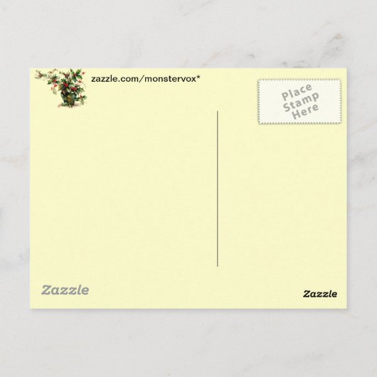 Holly Leaves Briefkaart (Achterkant)