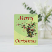 Holly Leaves Briefkaart (Staand voorkant)