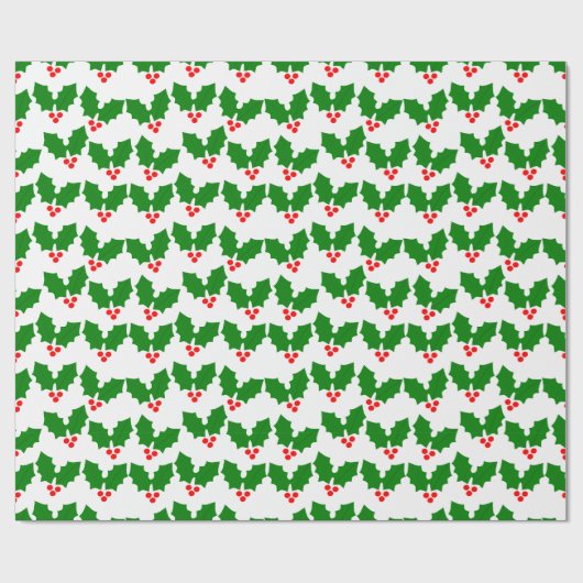 Holly Leaves Cadeaupapier (Vlak)