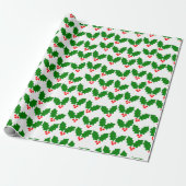 Holly Leaves Cadeaupapier (Uitgerold)