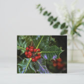 Holly Leaves en Berries Briefkaart (Staand voorkant)