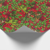 Holly Leaves en Berries Cadeaupapier (Hoek)