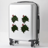 Holly Leaves en Berries Glas in lood look Sticker (Koffer)
