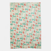 Holly Leaves en Berries Retro Style Kitchen Theedoek (Verticaal)