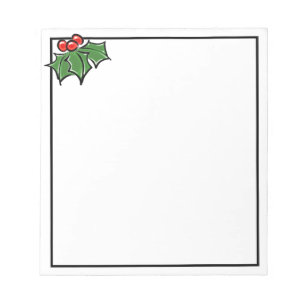 Holly Leaves en bessen   Kerstman Notitieblok