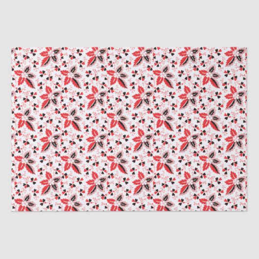 Holly Leaves en Flowers Tissuepapier (Voorkant)