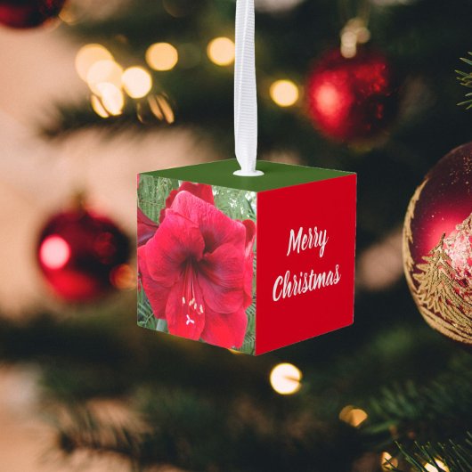 Holly Leaves en Red Amaryllis Holiday Decoratie