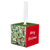 Holly Leaves en Red Amaryllis Holiday Decoratie (Voorkant hoekig)
