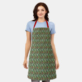 Holly Leaves en Red Berries Pattern Apron Schort (Gedragen)