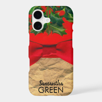 Holly Leaves en Red Bow Monogram