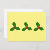 Holly Leaves Holiday Briefkaart (Voorkant / Achterkant)